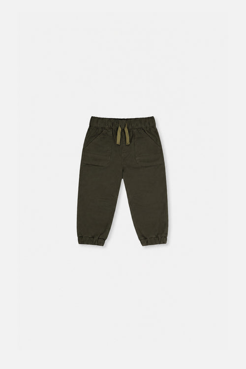 Baby Stretch Canvas Jogger Pants Very Dark Green