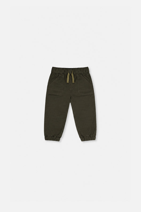 Baby Stretch Canvas Jogger Pants Very Dark Green