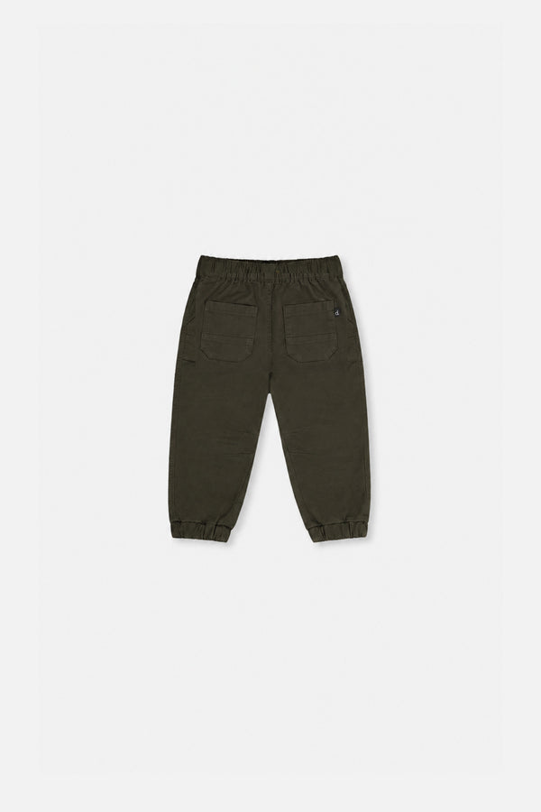 Baby Stretch Canvas Jogger Pants Very Dark Green