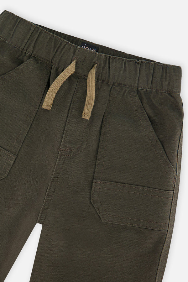 Baby Stretch Canvas Jogger Pants Very Dark Green
