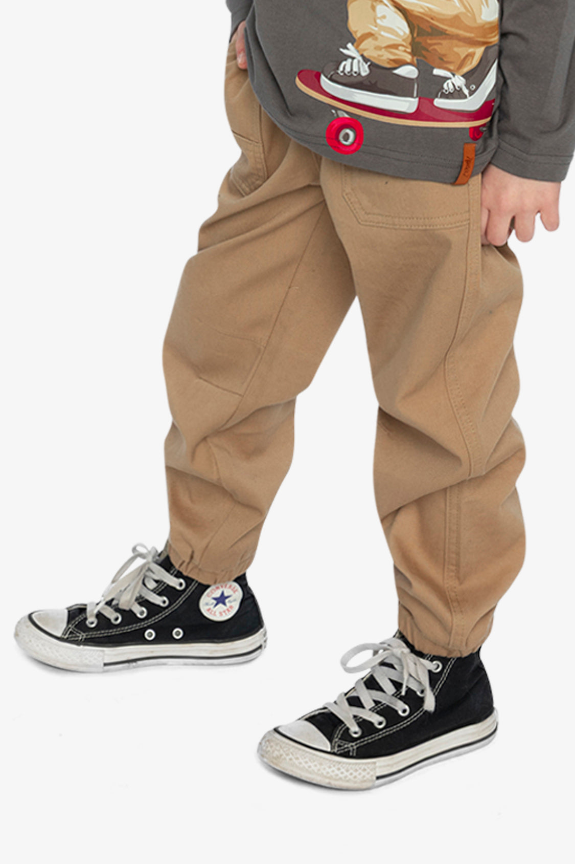 Stretch Canvas Jogger Pants Beige - J20YB20_01720