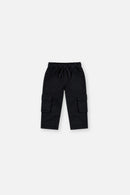 Pantalon en twill avec poches cargo bleu foncé pour bébé