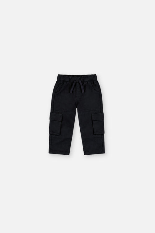 Baby-Twill-Hose mit Cargotaschen Dunkelblau