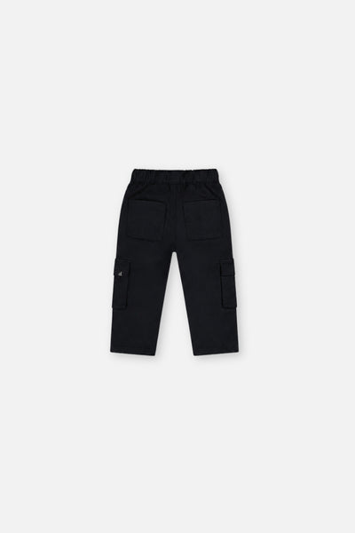 Pantalon en twill avec poches cargo bleu foncé pour bébé