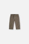Pantalon en twill avec poches cargo gris pour bébé