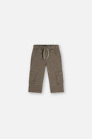 Pantalon en twill avec poches cargo gris pour bébé