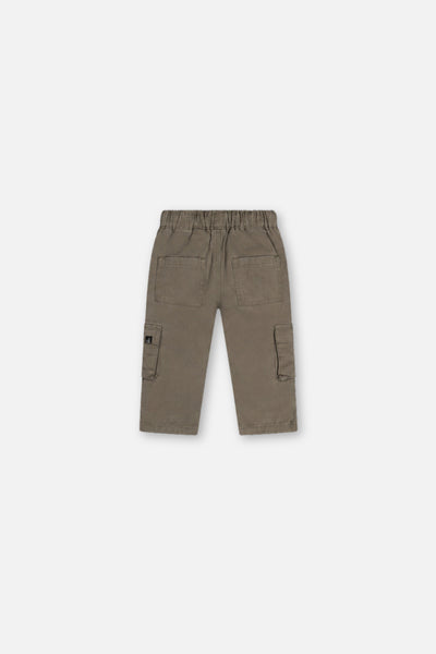Pantalon en twill avec poches cargo gris pour bébé