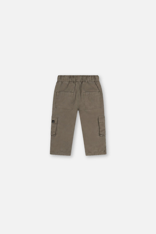 Pantalon en twill avec poches cargo gris pour bébé