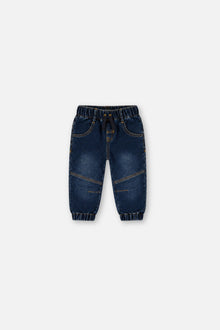 Baby French Terry Denim Jogginghose Marineblau