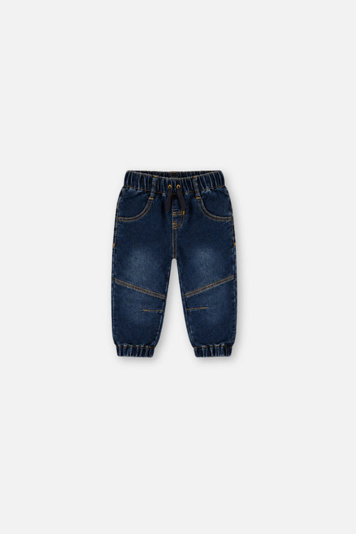 Baby French Terry Denim Jogger Pants Navy Blue