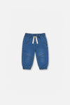Pantalon jogging en molleton style denim bleu clair pour bébé