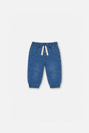 Baby French Terry Denim Joggerhose Hellblau