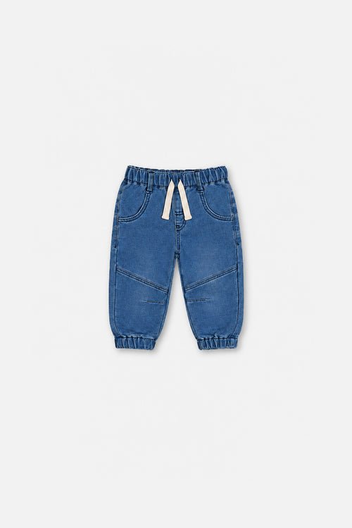 Pantalon jogging en molleton style denim bleu clair pour bébé