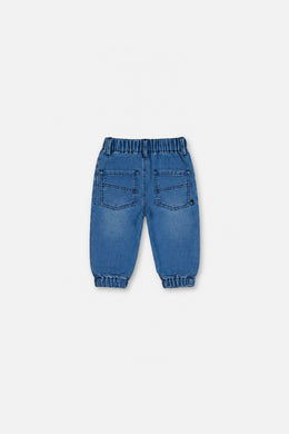 Pantalon jogging en molleton style denim bleu clair pour bébé