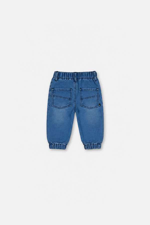 Baby French Terry Denim Joggerhose Hellblau