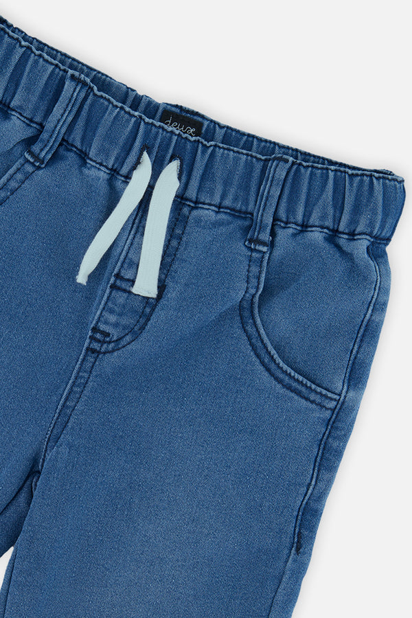 Pantalon jogging en molleton style denim bleu clair pour bébé