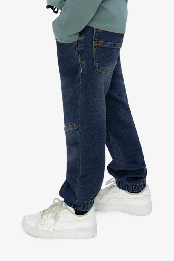 French Terry Denim Jogger Pants Navy Blue - J20YB24_01230