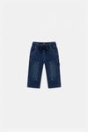 Baby French Terry Denim Pants Navy Blue