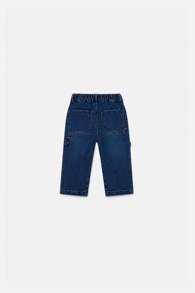 Baby French Terry Denim Pants Navy Blue