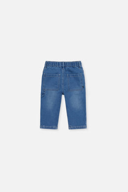 Baby French Terry Denim Hose Hellblau