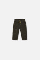 Baby Stretch Corduroy Pants With Cargo Pocket Dark Grey