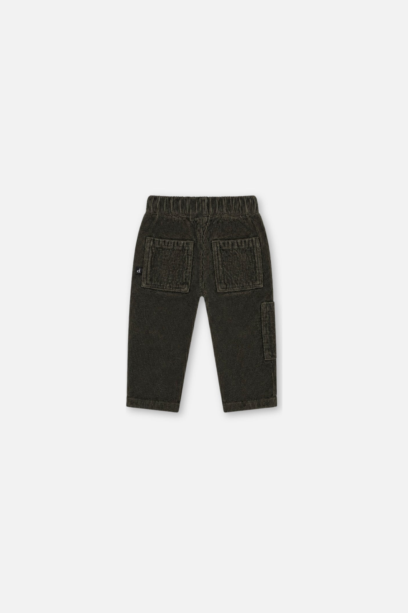 Baby Stretch Corduroy Pants With Cargo Pocket Dark Grey
