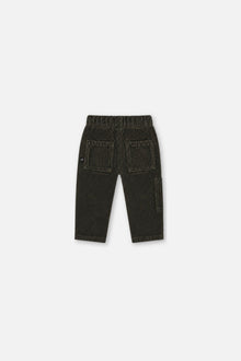 Pantalon en velours côtelé extensible avec poche cargo gris foncé pour bébé