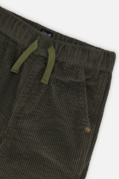 Baby Stretch Corduroy Pants With Cargo Pocket Dark Grey