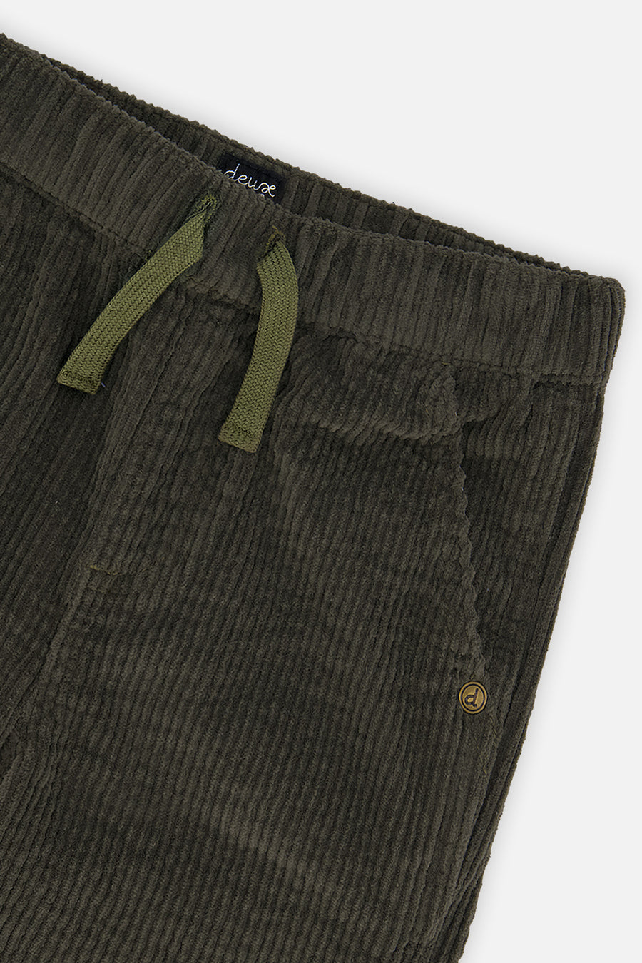 Baby Stretch Corduroy Pants With Cargo Pocket Dark Grey