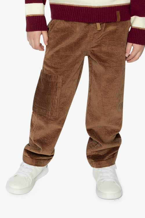 Stretch Corduroy Pants With Cargo Pocket Brown Sugar - J20YB26_01740