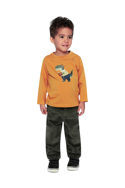 Stretch Corduroy Pants With Cargo Pocket Dark Grey - J20YB26_03070