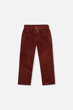Stretch Corduroy Pants With Cargo Pocket Reddish-Brown - J20YB26_07001