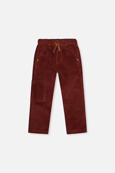 Stretch Corduroy Pants With Cargo Pocket Reddish-Brown - J20YB26_07001