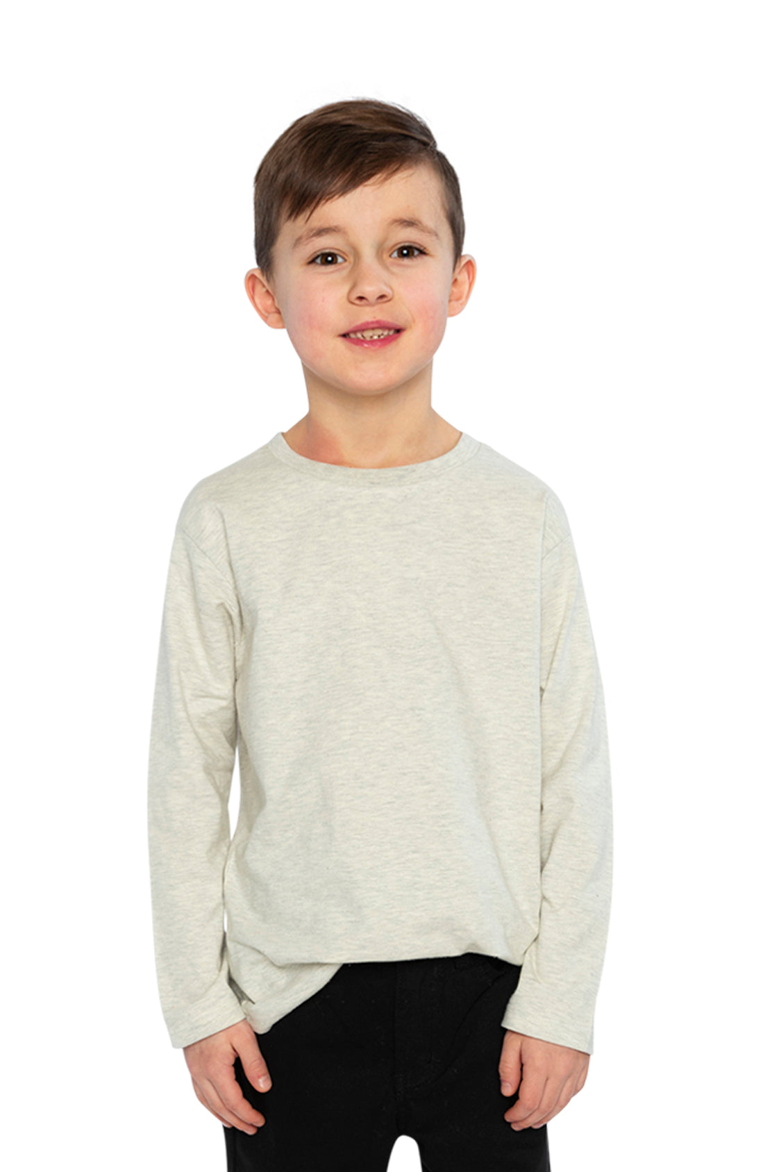 Organic Cotton Long Sleeve T-Shirt Heather Grey - J20YB70_01930