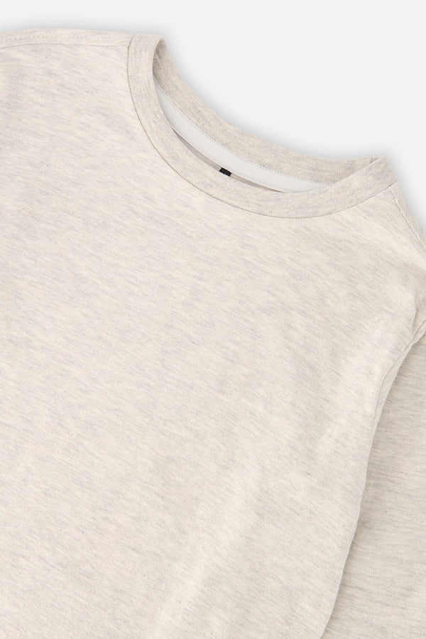 Organic Cotton Long Sleeve T-Shirt Heather Grey - J20YB70_01930