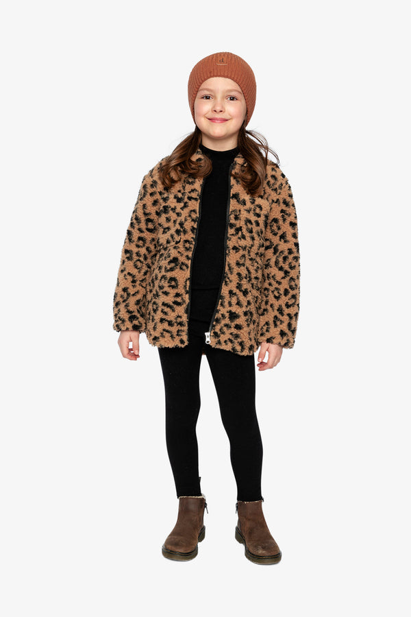 Zipped Sherpa Overshirt With Chest Pockets Leopard Fur - J20YG17_2J279