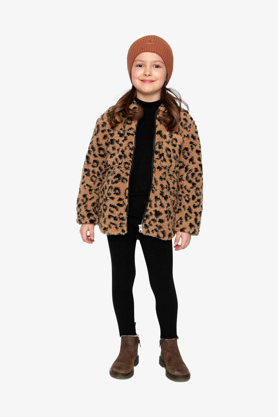 Zipped Sherpa Overshirt With Chest Pockets Leopard Fur - J20YG17_2J279