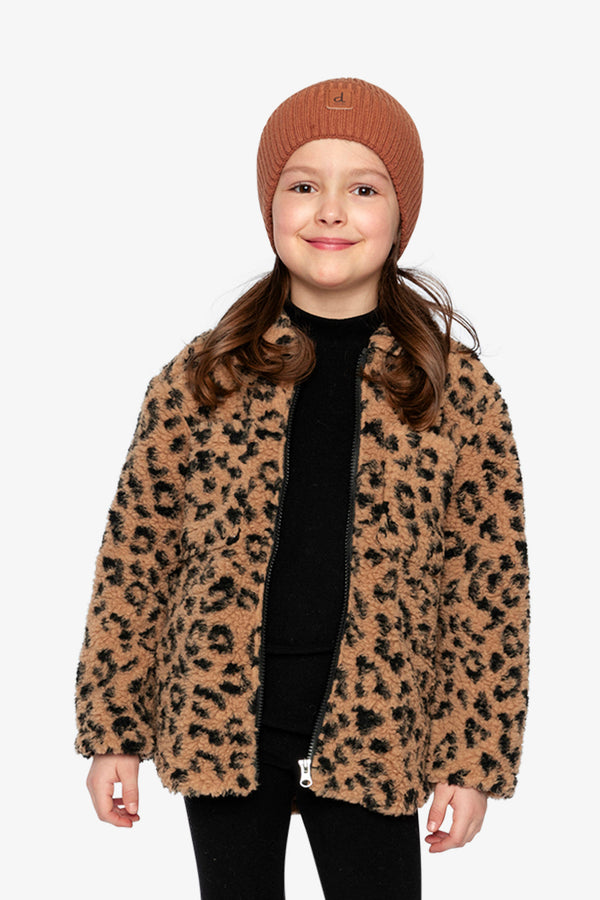 Zipped Sherpa Overshirt With Chest Pockets Leopard Fur - J20YG17_2J279