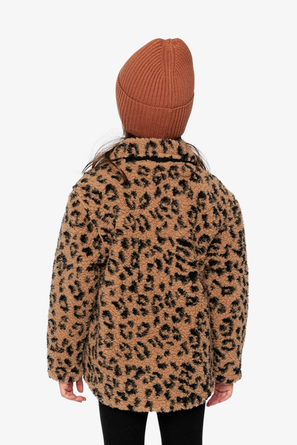 Zipped Sherpa Overshirt With Chest Pockets Leopard Fur - J20YG17_2J279