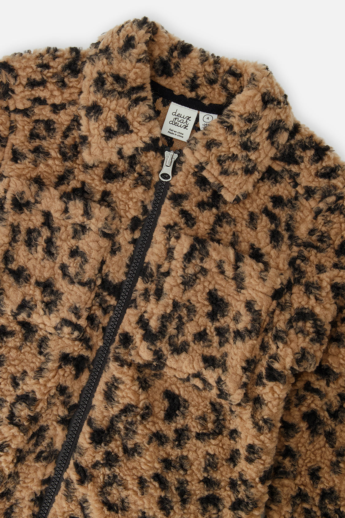 Zipped Sherpa Overshirt With Chest Pockets Leopard Fur - J20YG17_2J279