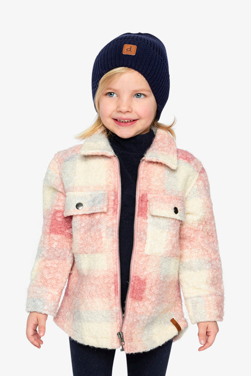 Zipped Plaid Overshirt With Chest Pockets Beige And Pink Plaid - J20YG18_2J281