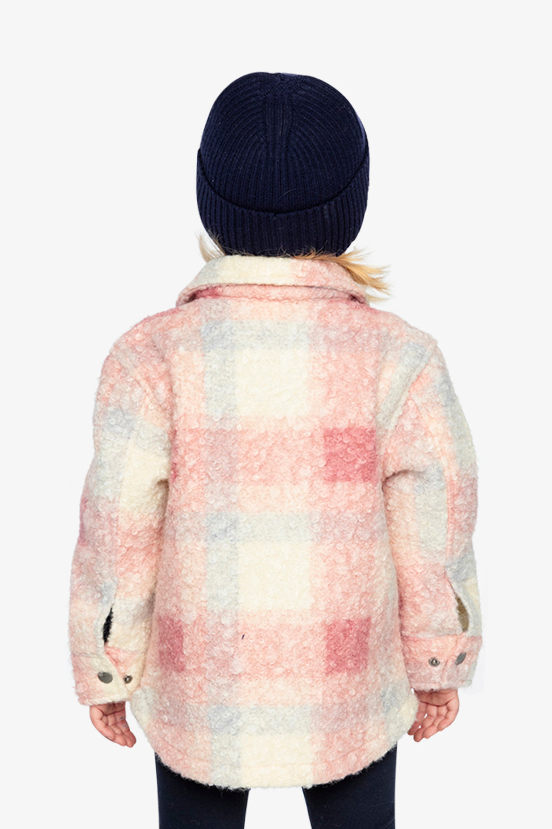 Zipped Plaid Overshirt With Chest Pockets Beige And Pink Plaid - J20YG18_2J281