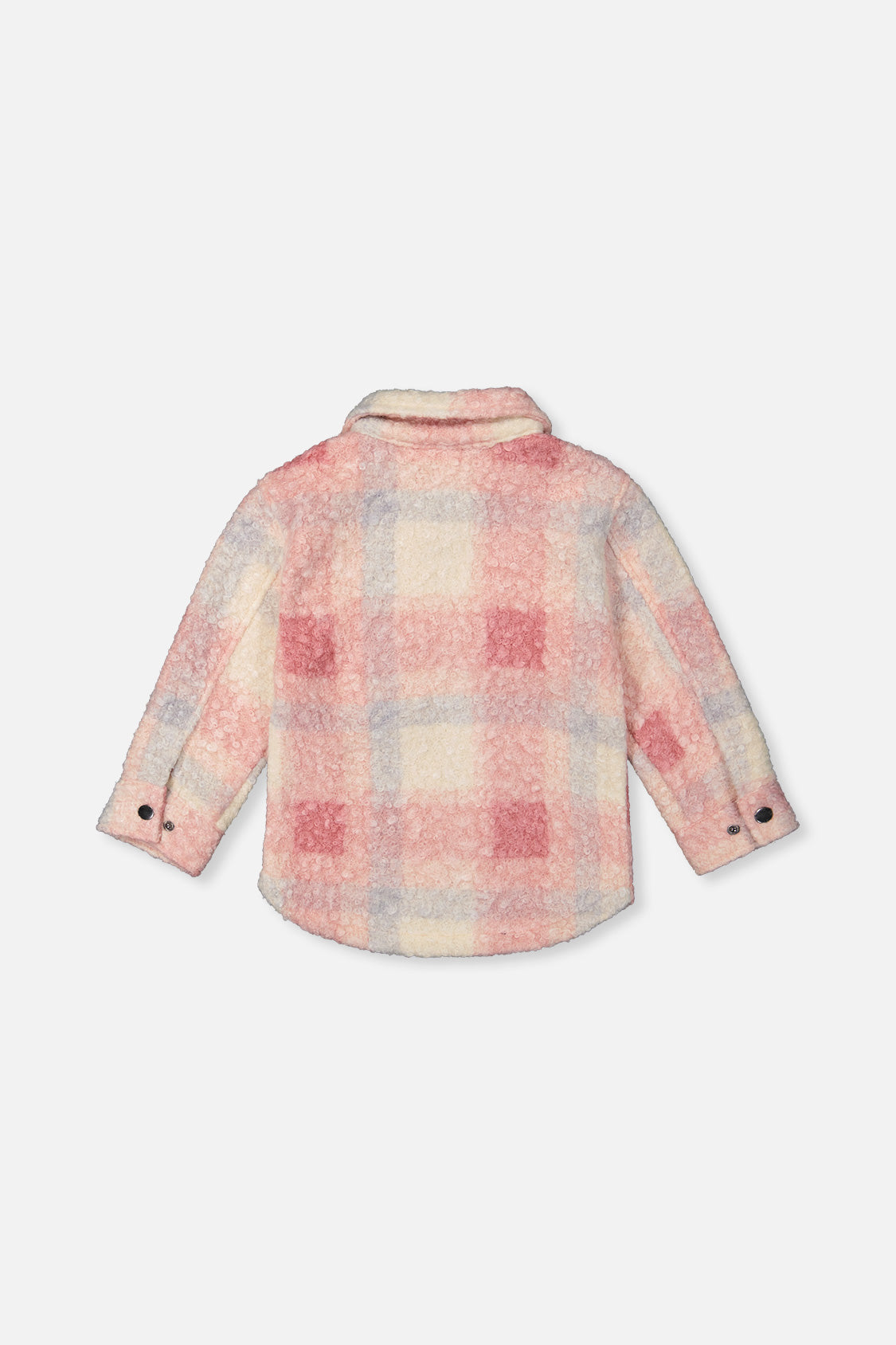 Zipped Plaid Overshirt With Chest Pockets Beige And Pink Plaid - J20YG18_2J281