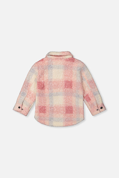 Zipped Plaid Overshirt With Chest Pockets Beige And Pink Plaid - J20YG18_2J281