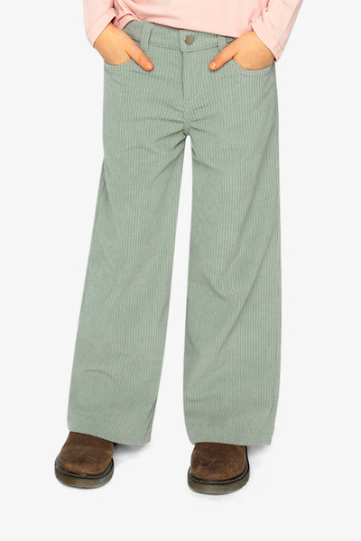 Stretch Corduroy Wide Leg Pants Pale Turquoise - J20YG21_03250