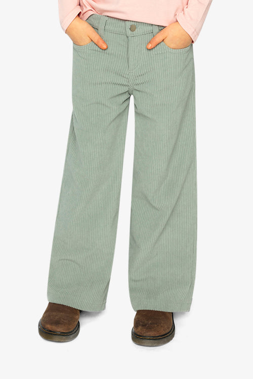 Stretch Corduroy Wide Leg Pants Pale Turquoise - J20YG21_03250