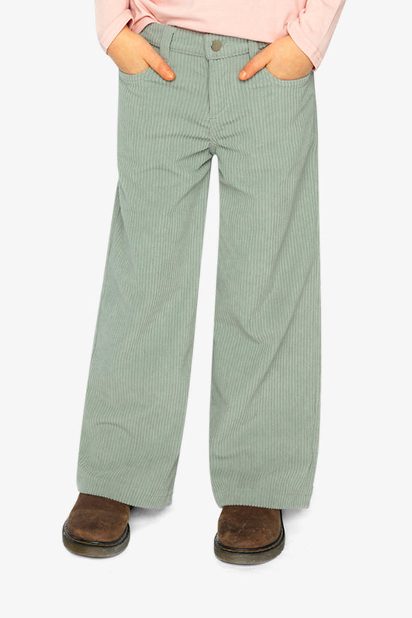 Stretch Corduroy Wide Leg Pants Pale Turquoise - J20YG21_03250