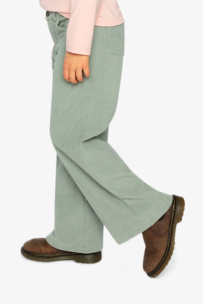 Stretch Corduroy Wide Leg Pants Pale Turquoise - J20YG21_03250