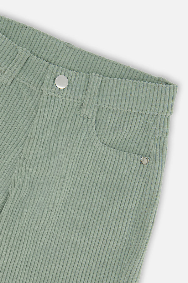 Stretch Corduroy Wide Leg Pants Pale Turquoise - J20YG21_03250