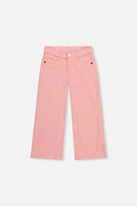 Stretch Corduroy Wide Leg Pants Pink